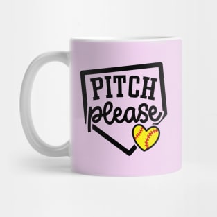 Pitch Please Softball Player Mom Cute Funny Mug